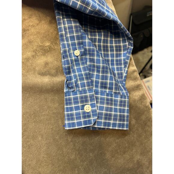 LL Bean Shirt Mens XL Reg Button Down Blue‎ Check Long Sleeve Business Casual - Picture 2 of 6